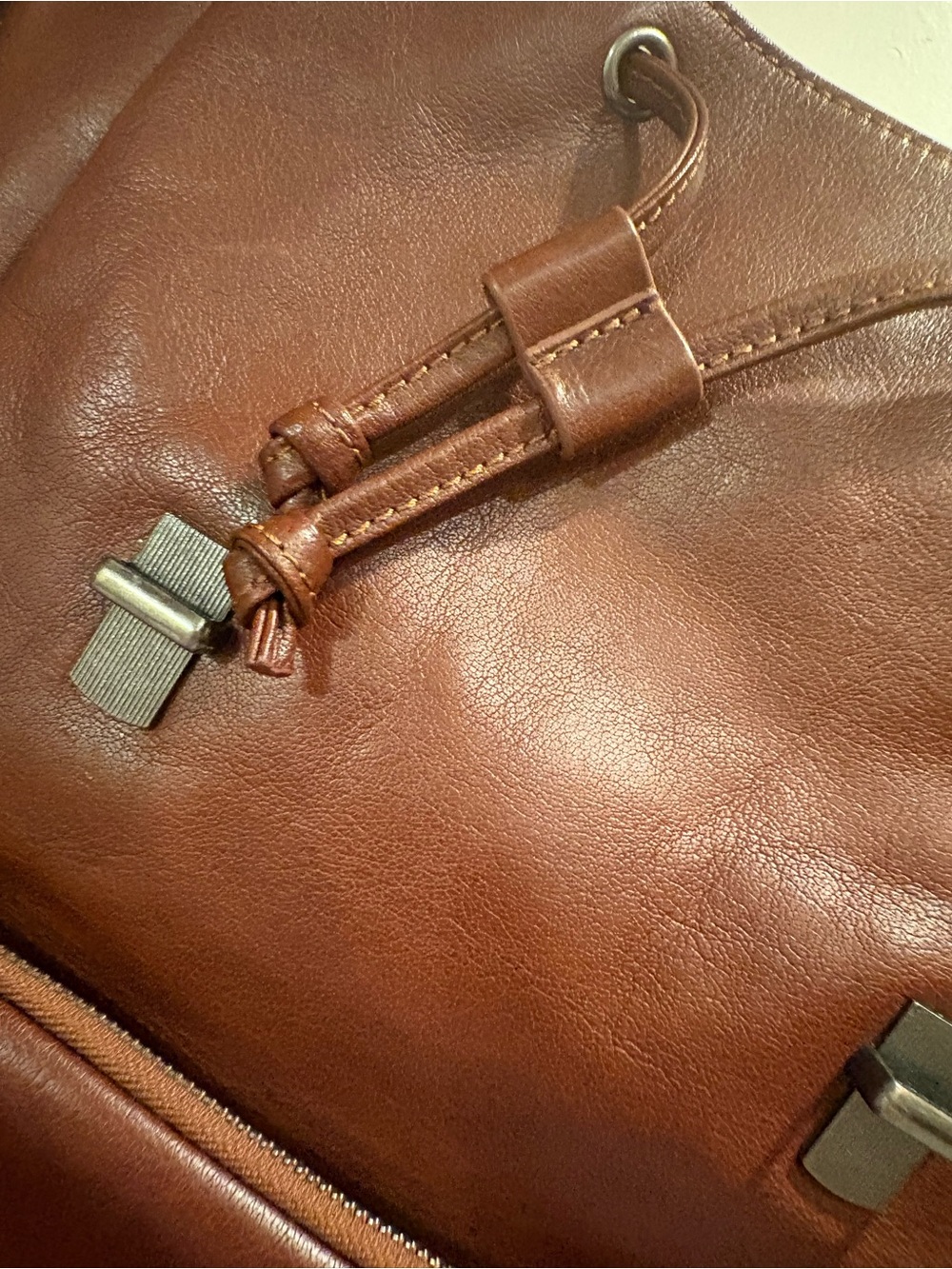 Wilsons Leather Brown Leather Drawstring Backpack - Picture 6 of 16